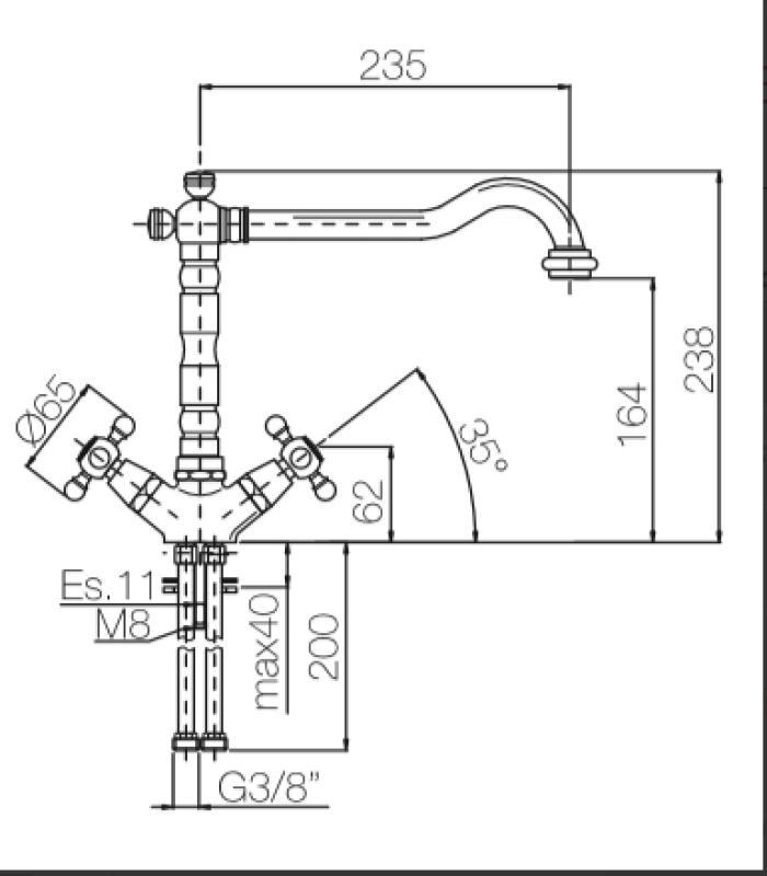 PB Nostalgische klassische Gold-Küchenarmatur V1910 mit schwenkbarem Auslauf 1150424170
