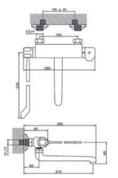 Huber Clinic thermostatische Küchenarmatur Chrom 571.08LCH.CR