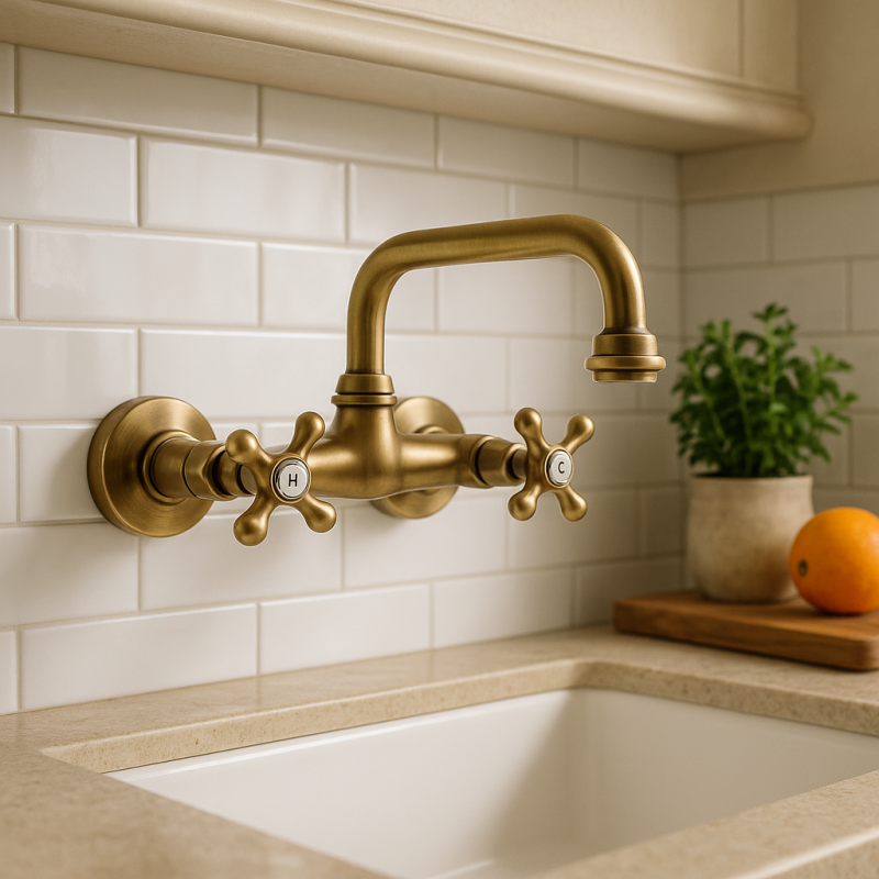 PB Old fasion kitchen faucet V2723 wall tap Bronze