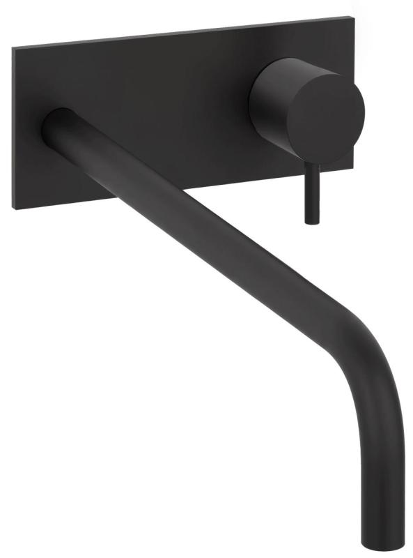 Waterevolution Flow consealed washmasin monobloc mixer with 25 cm spout, easy box and automatic stop & go valve. Bult-in + external parts black T1161BPR-25 