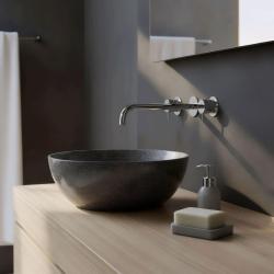 Waterevolution Flow 3-Loch-Einbau-Waschtischarmatur Chrom mit Auslauf 25 cm T1163F01-25