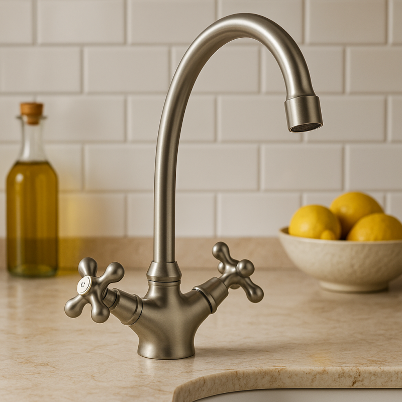 Nostalgische Küchenarmatur V1900 Edelstahl