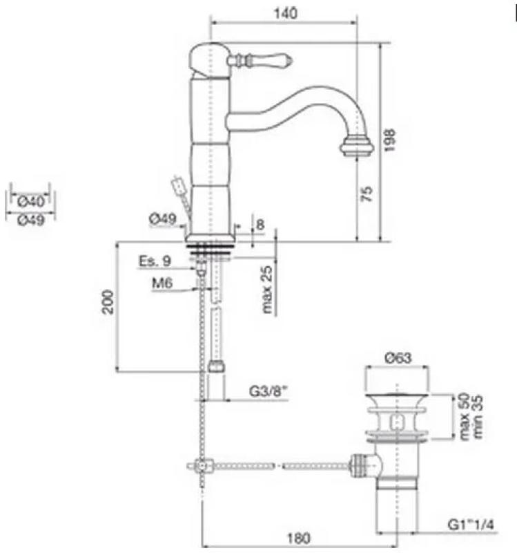 PB Classic classic basin tap pilar chrome 1208592552
