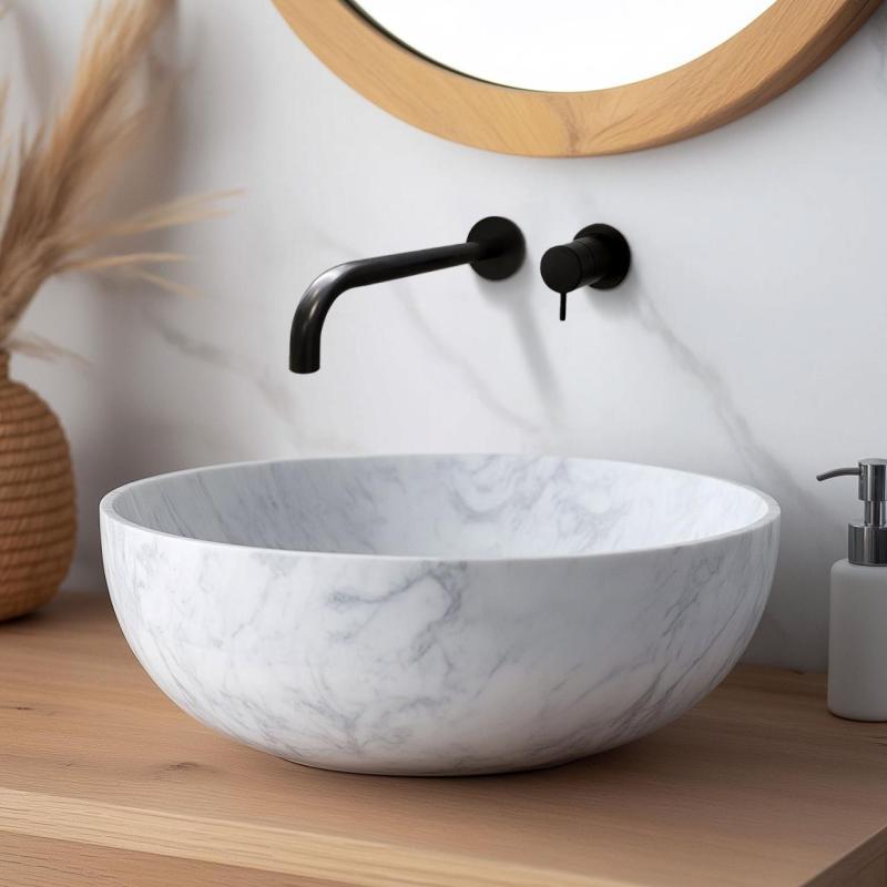 Waterevolution Flow built-in washbasin faucet, matte black with 21 cm spout T116BPR-21