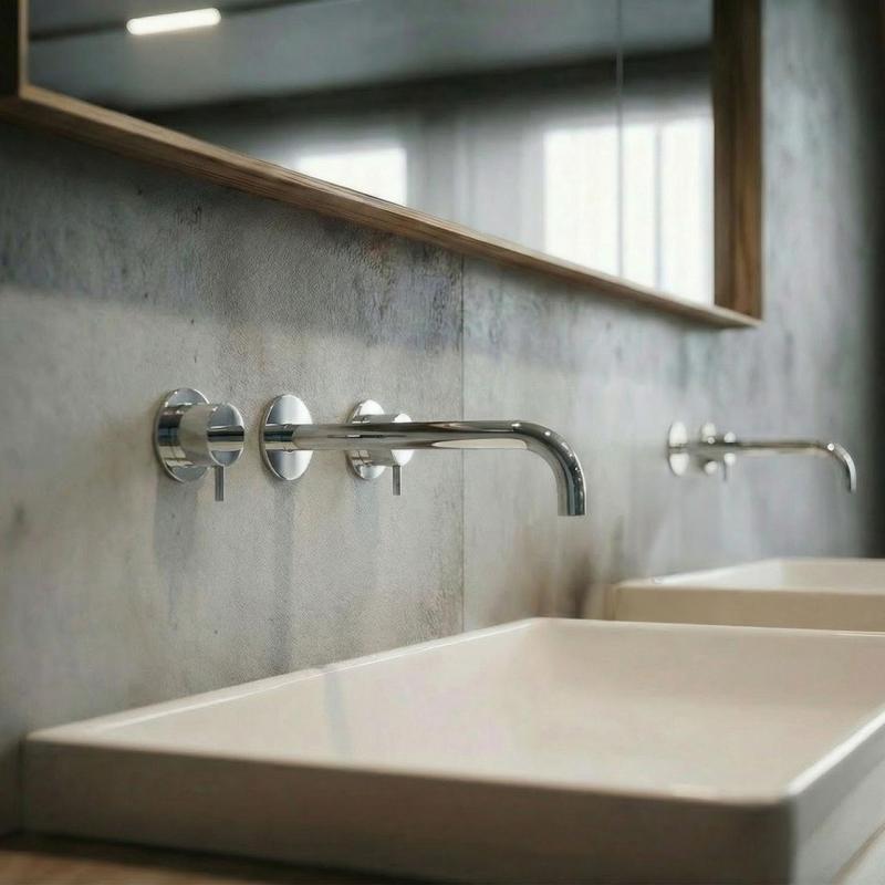 Waterevolution Flow 3-Loch-Einbau-Waschtischarmatur Chrom mit Auslauf 21 cm T1163F01-21