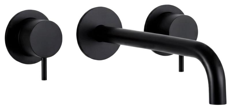 Waterevolution Flow 3-hole Built-in Washbasin Faucet Matte Black with 15 cm spout T1163FPR-15
