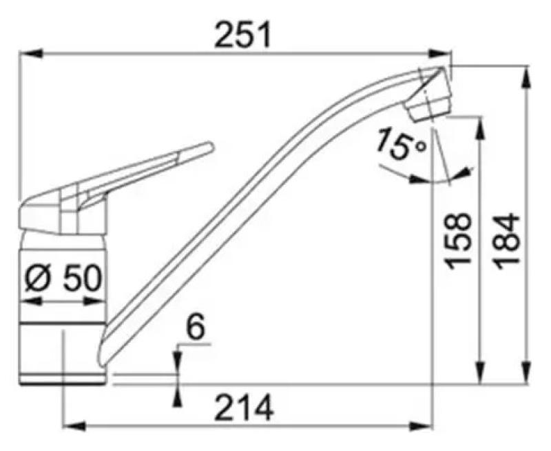 Franke Delta Novara Plus Küchenarmatur mit Festauslauf, Chrom 115.0347.142