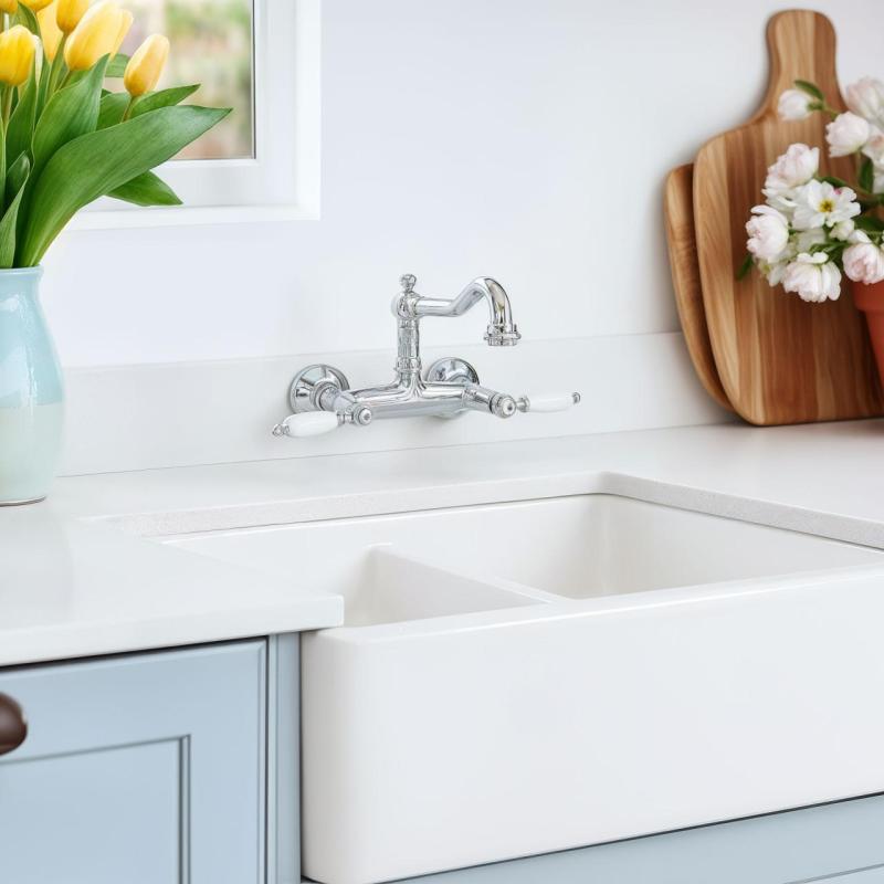 PB Classic Wandarmatur Weiße Griffe Chrom 1208854172