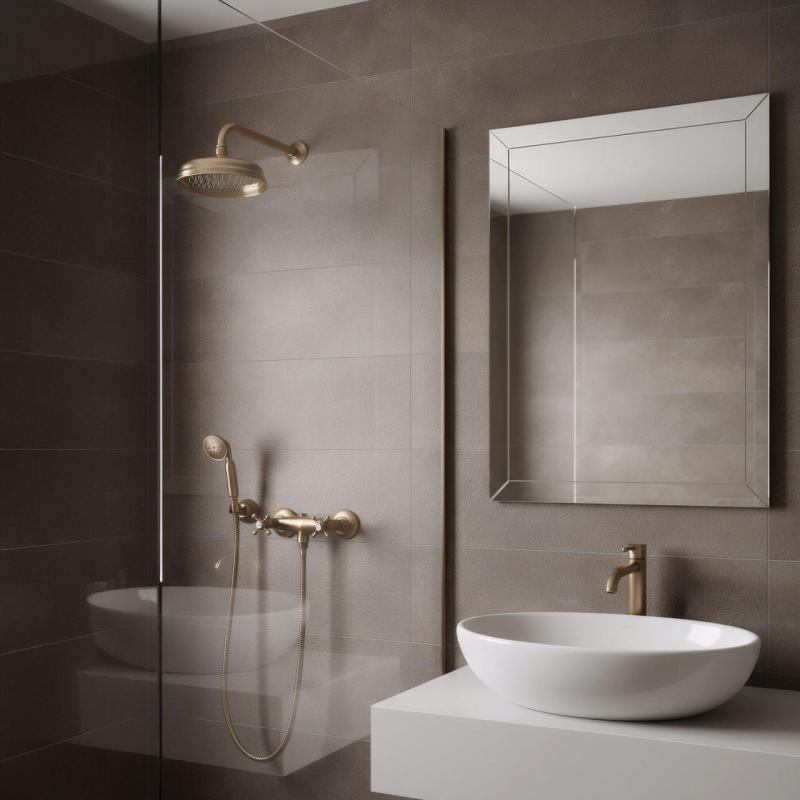 PB klassischer Wasserhahn Duschset mit Sterngriffen inklusive Handbrause Bronze 1208855282