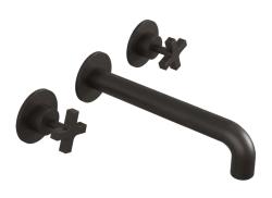 Waterevolution Cruz 3-Loch Unterputz-Waschtischarmatur, Schwarz matt, 19cm Auslauf 1208916572