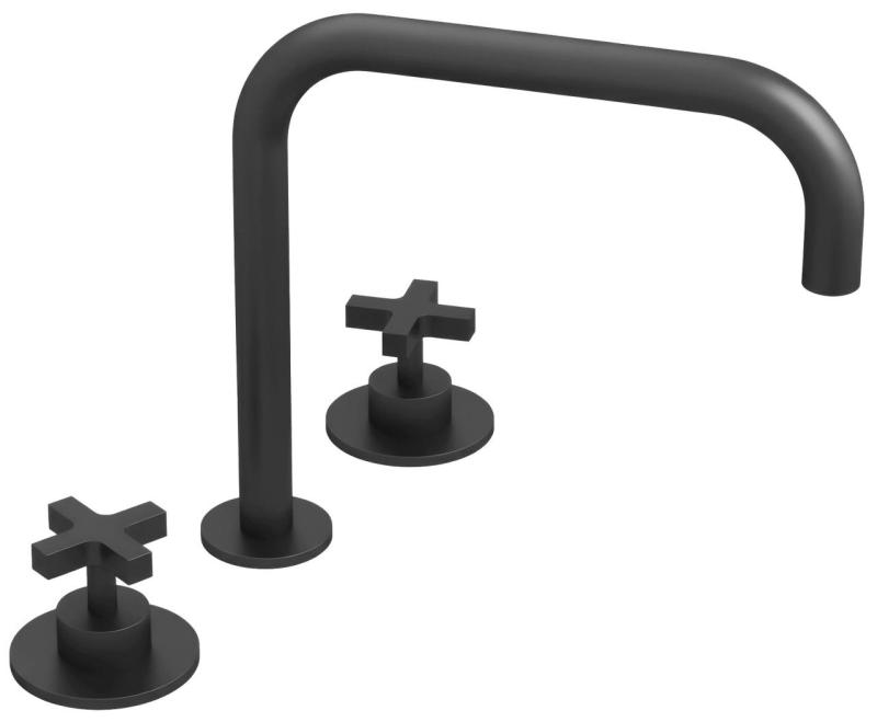 Waterevolution Cruz washbasin tap 3-hole matt black 1208916602