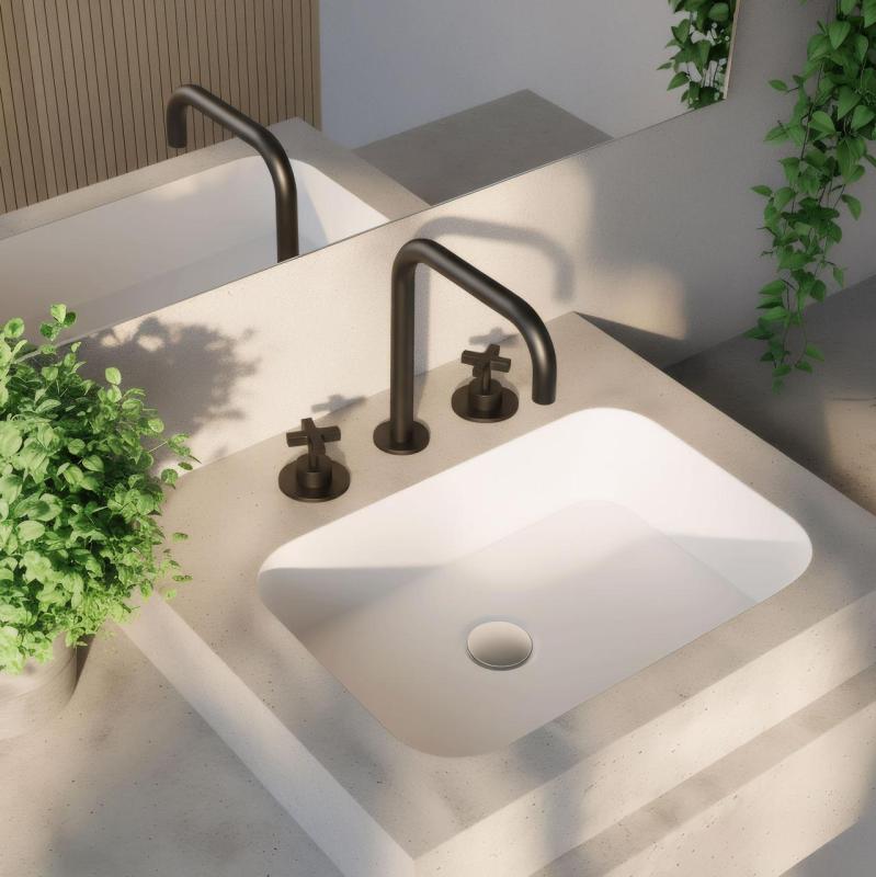 Waterevolution Cruz washbasin tap 3-hole matt black 1208916602