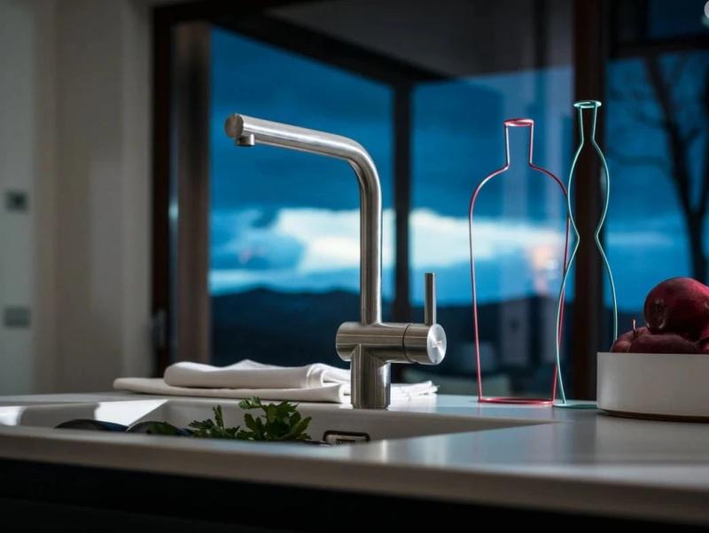 Franke Atlas Neo Küchenarmatur mit Schwenkauslauf, massiv Edelstahl 115.0521.435