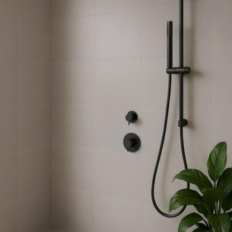 Waterevolution Flow Built-in Shower Thermostat with 1 diverter valve matt black 1208920978