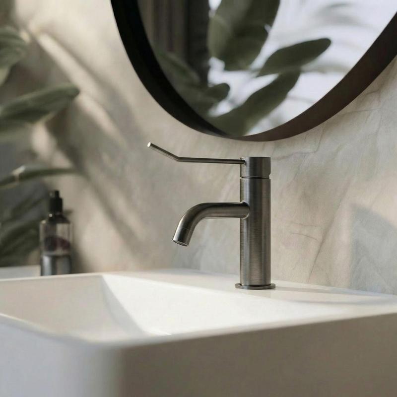 Waterevolution Flow Waschtischarmatur inkl. Klickverschluss, PVD Gun Metal T111GME