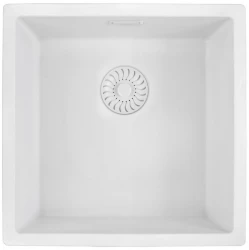 Caressi White Line Quartz Küchenspüle Weiß 40cm Flachmontage CAGRPP40WH-FL 1208921336