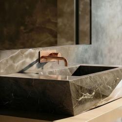 Waterevolution Flow Unterputz-Waschtischarmatur mit Abdeckplatte, PVD gebürstetes Kupfer, Auslauf 15cm T1161CPE-15