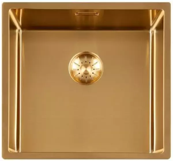 Lorreine 40SP-Gold Luxury Edelstahlspüle PVD Gold 40x40,  Einbau von oben, unten oder den flächenbündigen Einbau 1208952328