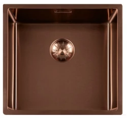 Lorreine 40SP Copper Luxury Edelstahlspüle PVD Kupfer 40x40 Unterbau flächenbündig und Aufliegend 1208952365