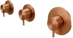 Waterevolution Flow Unterputz-Duschthermostat mit 2 Absperrventilen PVD gebürstetes Kupfer