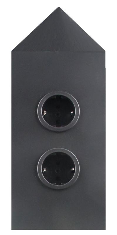 Indux Corner Energie-Säule mit 2 Steckdosen Randaarde Eckig Schwarz 1208953221