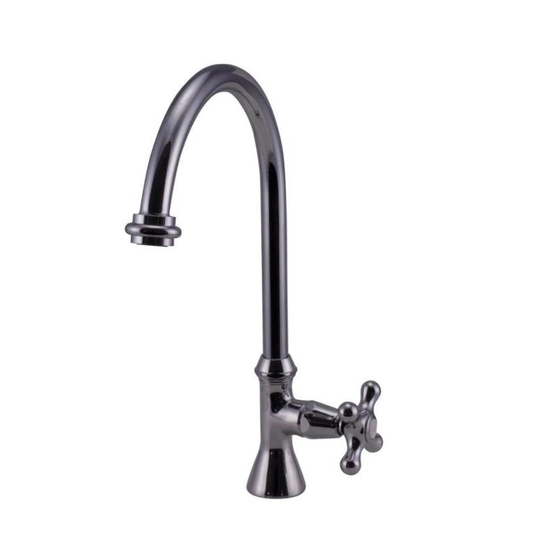 PB Classic washbasin tap with star handle cold water with high round spout chrome 1208953274