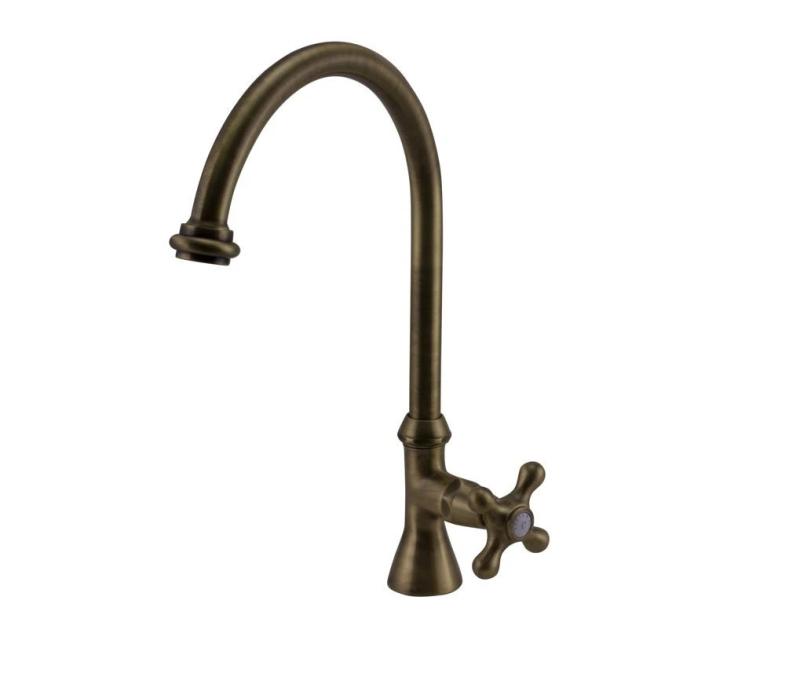 PB Classic washbasin tap with star handle cold water with high round spout bronze 1208953275