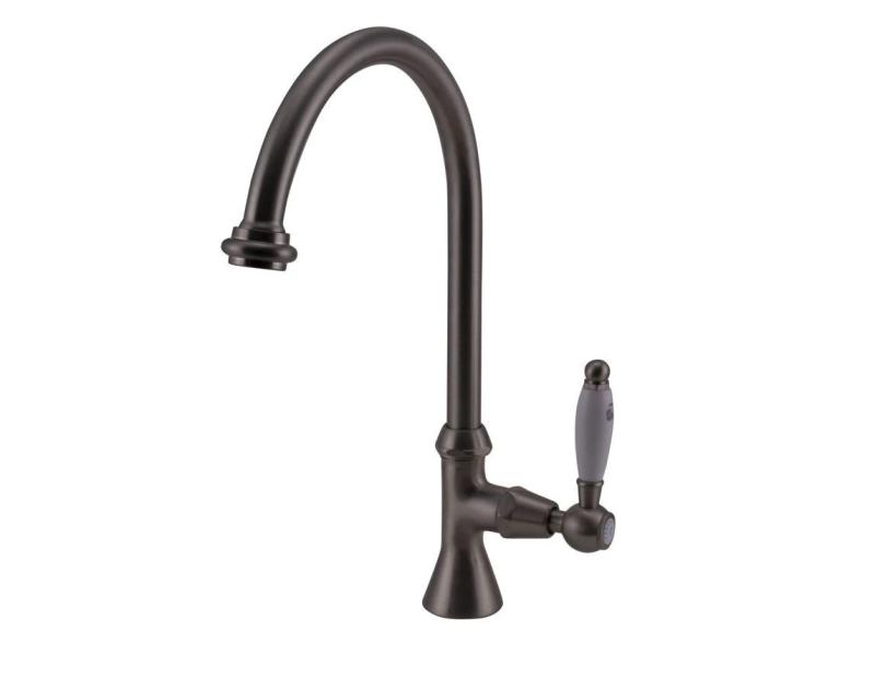 PB Classic washbasin tap with white lever cold water with high round spout stainless steel 1208953279