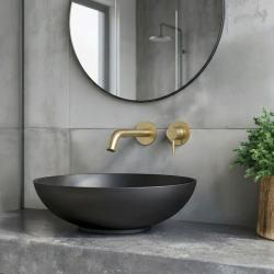 SB Round Unterputz-Waschtischarmatur, gebürstetes Messing PVD 162mm