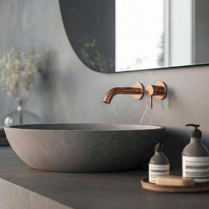 SB Round 316 Unterputz-Waschtischarmatur, gebürstetes Kupfer PVD 102mm