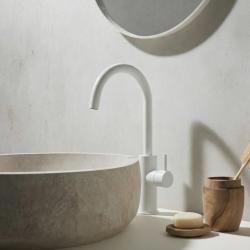 Waterevolution Flow Waschtischarmatur, hohes Modell, mattweiß T1121FUBR