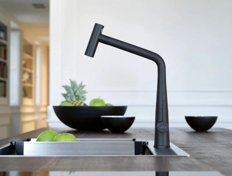 Franke Icon Küchenarmatur mit Auszugsbrause, Schwarz matt 115.0625.190