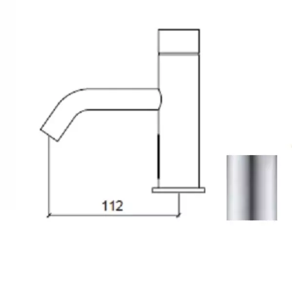 Waterevolution Flow elektronische Waschtischarmatur, Infrarot-Sensor batteriebetrieben, Edelstahl T110EIE