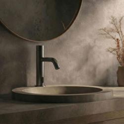 Waterevolution Flow elektronische Waschtischarmatur mit Infrarot-Sensor, batteriebetrieben, Gun Metal T110GME