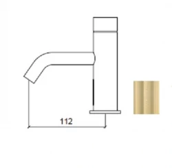 Waterevolution Flow elektronischer Waschtischarmatur mit Infrarot-Sensor, batteriebetrieben, Hellgold T110EWGE