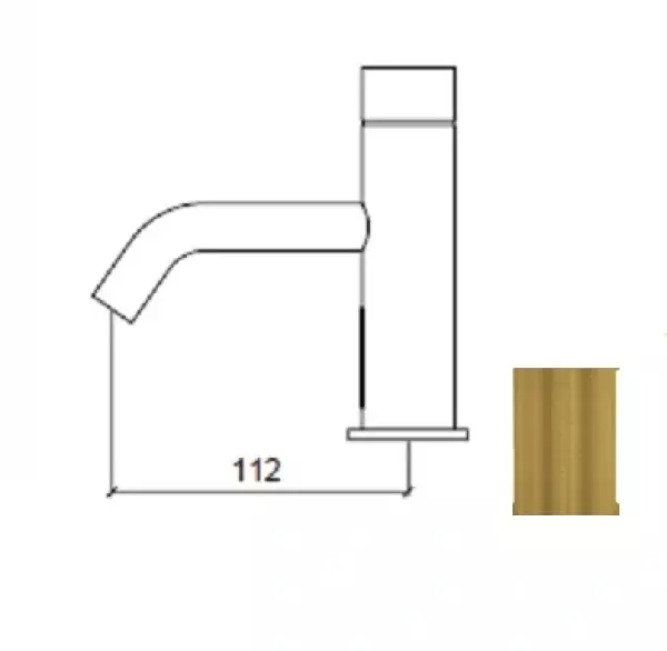 Waterevolution Flow elektronische Waschtischarmatur mit Infrarot-Sensor, Netzbetrieb 230 Volt, gebürstetes Messing T110EEFLE