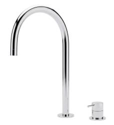 Waterevolution Flow 2-Loch Waschtischarmatur Chrom mit niedrigem 213mm U-Auslauf T1122U01