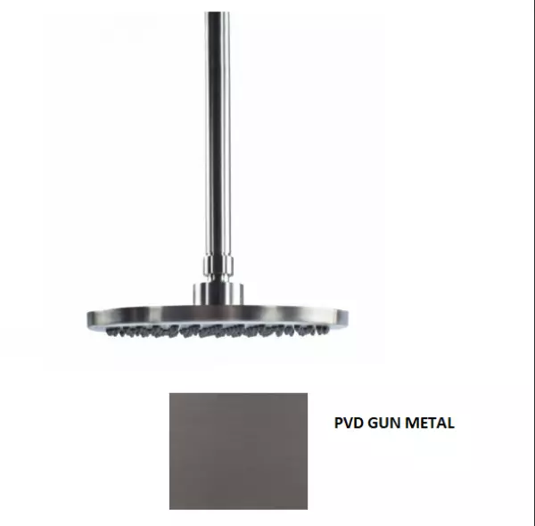 Waterevolution Flow Kopfbrause 250mm mit Deckenanschluss PVD Gun Metal T164225GME