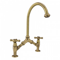 PB classic Nostalgische klassische Küchenarmatur Bronze mit variablem Achsabstand, 2 Löcher 18-25cm 1208954352