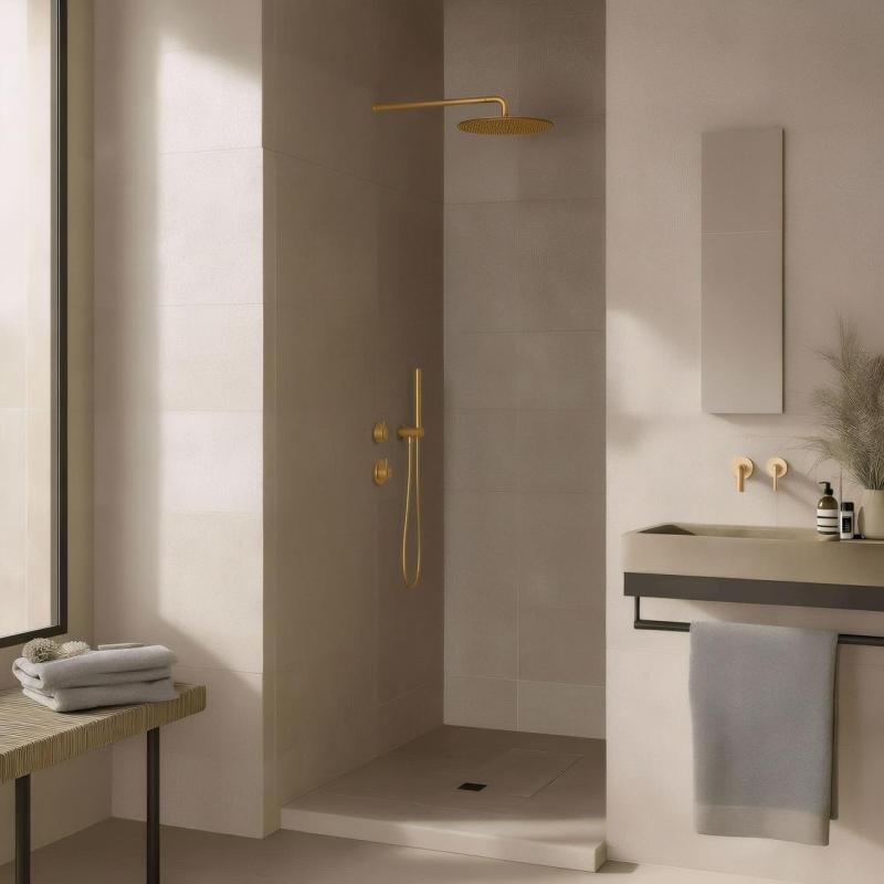 Waterevolution Flow Einbau-Duschthermostat mit 1 Umstellventil, hellgold 1208954644