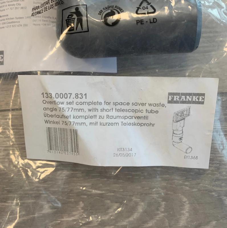 Franke Overflow set Universal extra short 133.0052.765