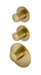 SB 316 AESTHETICS Round Unterputz-Thermostatarmatur mit 2 Ausgängen / 2 x Absperrventil PVD Gold gebürstet 1208954944