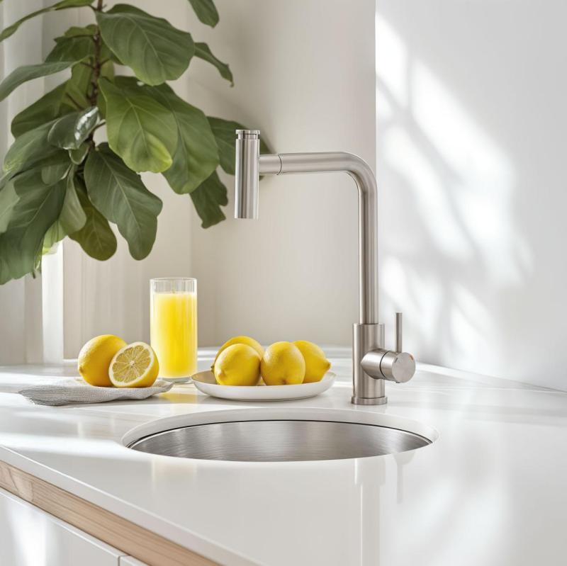 Quadri Cardiff Küchenarmatur mit ausziehbarer Brause mit 2 Strahlarten, Edelstahl 1208955914