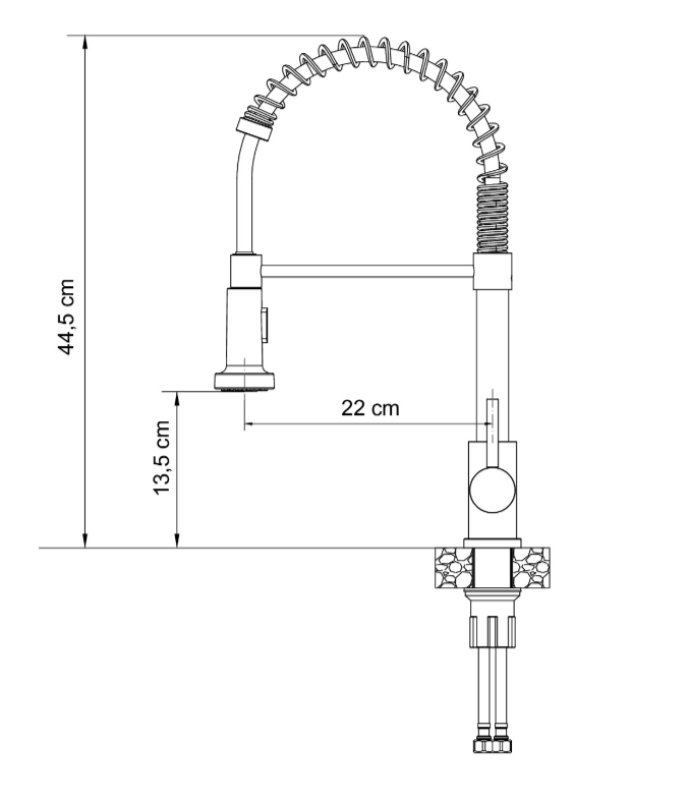 Quadri Derby Küchenarmatur mit flexiblem Auslauf und Brause mit 2 Strahlarten matt schwarz 1208955917