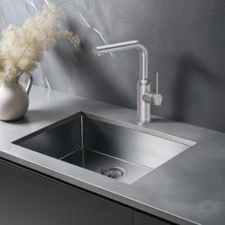 Quadri Stamford Küchenmischbatterie mit abnehmbarem Auslauf, Edelstahl 1208956081