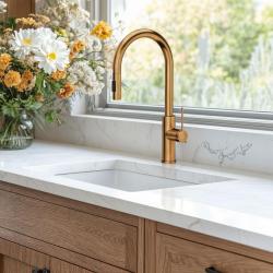 Quadri Retford Küchenmischer Kupfer mit abnehmbarem Auslauf und Strahleinstellung 1208956086