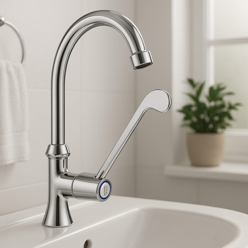 PB Clinic washbasin tap cold water tap with long lever chrome high model 1208956277