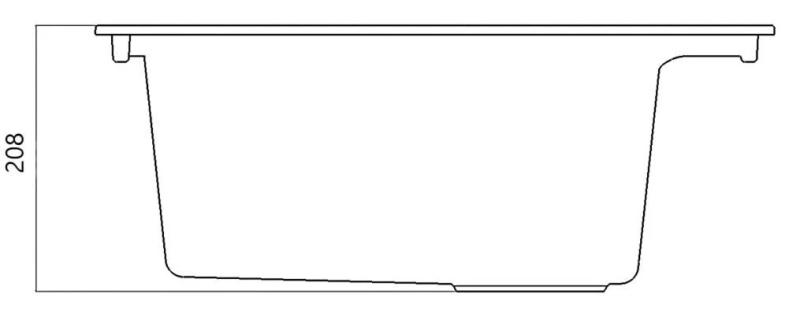 Schwarze Aufsatzspüle 58 x 53 cm mit Lochbank und Edelstahlstopfen 1208956732