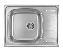 Ausmann Basic Edelstahl-Spüle mit Abtropffläche reversibel 64x48 cm, inklusive Siphon, Oberflächen-Einbau 1208956968