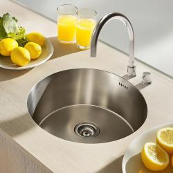Ausmann Basic Rundspüle Edelstahl, Oberflächen-Einbau 43cm, inkl. Siphon 1208956999